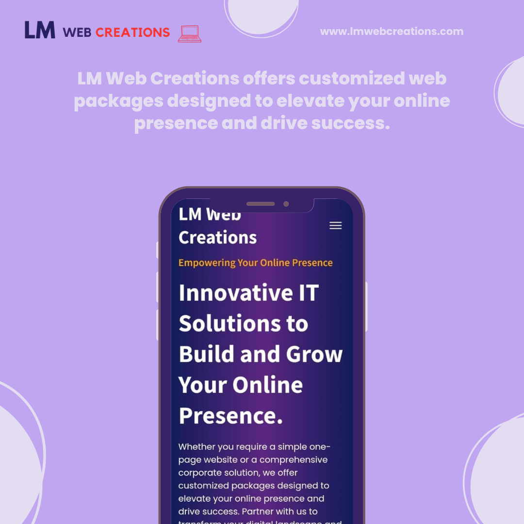 LM Web Creations portfolio website screenshot